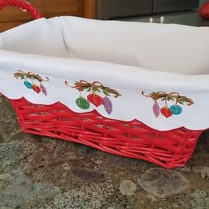 Ornament Lined Red Basket